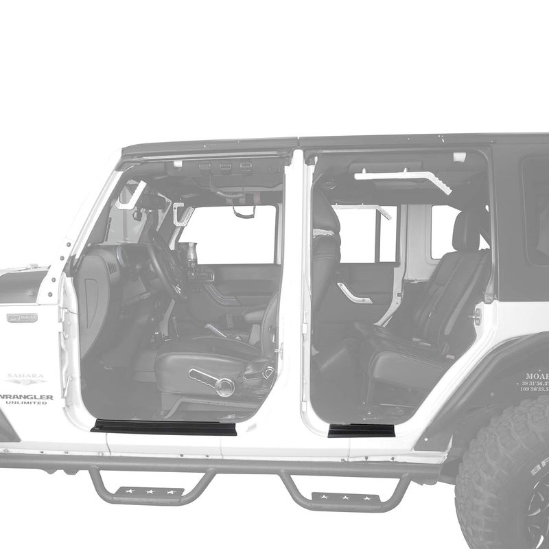 Hooke Road Wrangler JK Door Sill Entry Guard Black Thresholds Kit Compatible with Jeep JK Wrangler Unlimited 4-Door 07-18 - Image 2